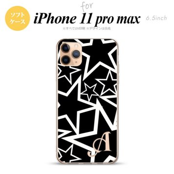 iPhone11ProMax iPhone11pro max スマホケース ソフトケース 星 黒 白 +アルファベット メンズ レディース nk-i11pm-tp1121i