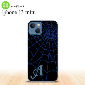 iPhone13mini iPhone13 mini ケース ハードケース 蜘蛛 巣 A 青 +アルファベット  nk-i13m-933i