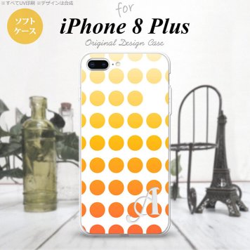 【iPhone8Plus】【スマホケース/スマホカバー】【アイフォン8プラス】iPhone8Plus スマホケース ケース アイフォン8プラス イニシャル 水玉 オレンジ nk-ip8p-tp1372ini【メール便送料無料】