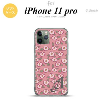 iPhone11Pro iPhone11 Pro スマホケース ソフトケース つばき ピンク +アルファベット メンズ レディース nk-i11p-tp1704i