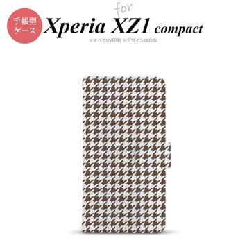 【手帳型 スマホ カバー ケース】【SO02K】【エクスペリア XZ1】手帳型 ケース SO-02K スマホ カバー Xperia XZ1 Compact エクスペリア 千鳥柄 茶白 nk-004s-so02k-dr911【メール便送料無料】