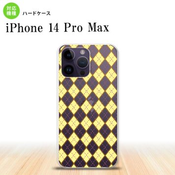 iPhone14 ProMax iPhone14 Pro Max スマホケース 背面ケース ハードケース アーガイル クリア 黄 2022年 9月発売 nk-i14pm-1406