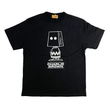 スヌーピー チャーリーブラウン Tシャツ(M) ブラック アパレル 日本製 SNOOPY