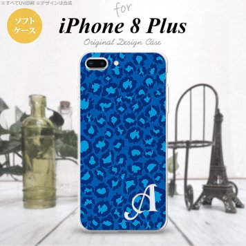 【iPhone8Plus】【スマホケース/スマホカバー】【アイフォン8プラス】iPhone8Plus スマホケース ケース アイフォン8プラス イニシャル ヒョウ柄 ブルー nk-ip8p-tp896ini【メール便送料無料】