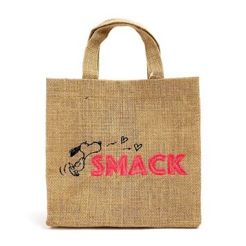 スヌーピー IP.スクエアジュート Peanuts SMACK 茶色 バッグ レジャー サマー アウトドア