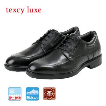 テクシーリュクス アシックス商事 texcy luxe 本革 スーツ 革靴 ビジネスシューズ スニーカー 黒 ブラック 消臭 クッション 幅広 3E 防水 滑り止め 防滑 スクエアトゥ スーツ 靴 actu7788t