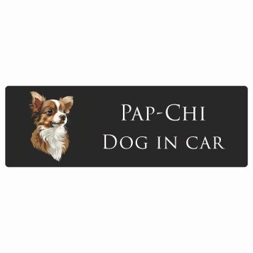 ドッグ カーステッカー イラスト付 Dog in Car パピチワ Aタイプ セーフティサイン 犬種別 長方形 15x5cm シール リア あおり運転対策 Dog Sticker 屋外 屋内 防水 かわいい おしゃれ 安全対策 カーサイン