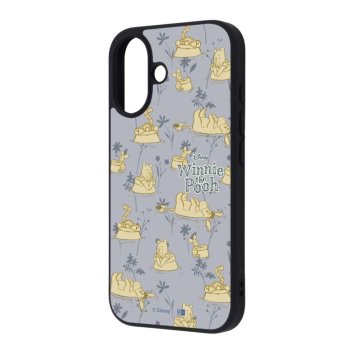 iPhone 16 / ディズニー / maru 衝撃吸収 バンパー ハイブリッドケース / プーさんと仲間達_総柄 ※送料無料(ポスト投函)