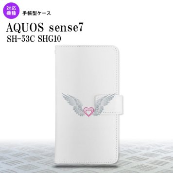 sense7 sense7 手帳型スマホケース カバー 白翼 ハート ピンク 2022年 11月発売 nk-004s-sens7-dr471