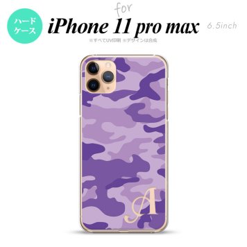 iPhone11ProMax iPhone11pro max スマホケース ハードケース ウッドランド 迷彩 紫 +アルファベット メンズ レディース nk-i11pm-1151i