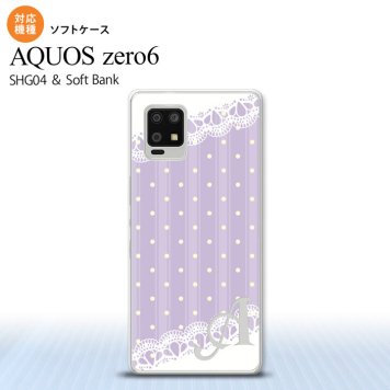 SHG04 SHG04 ZERO6 AQUOS zero6 スマホケース ソフトケース ドット レース C 薄紫 +アルファベット メンズ レディース nk-zero6-tp1614i