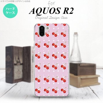 AQUOS R2 アクオス アール2 SH-03K SHV42 専用 スマホケース カバー ハードケース さくらんぼ・チェリー ピンク nk-r2-178[スマホ,スマホケース,スマホカバー,ケース,カバー,ジャケット]
