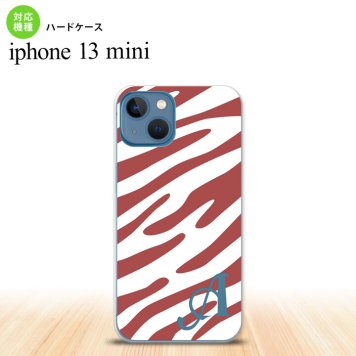 iPhone13mini iPhone13 mini ケース ハードケース ゼブラ 赤茶 白 +アルファベット  nk-i13m-123i