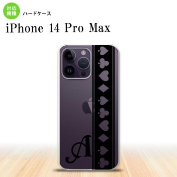 iPhone14 ProMax iPhone14 Pro Max スマホケース 背面ケース ハードケース トランプ 帯 黒 クリア +アルファベット 2022年 9月発売 nk-i14pm-528i