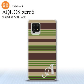 SHG04 SHG04 ZERO6 AQUOS zero6 スマホケース ソフトケース ボーダー 緑 +アルファベット メンズ レディース nk-zero6-tp701i