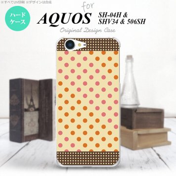 【SH04H】【スマホケース/スマホカバー】【アクオス ゼータ】SH04H スマホケース AQUOS ZETA SH04H カバー アクオス ゼータ ドット・水玉 ベージュ×オレンジ nk-sh04h-1648【メール便送料無料】