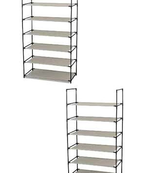 シューズ＆タオル ラックセット(六段×2)（BK） インテリア 漆器 盆 カタログギフト 景品 粗品