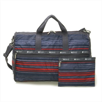 レスポートサック LeSportsac バッグ LARGE WEEKENDER 7185 E294 ラージウィークエンダー 2way ショルダー ボストンバッグ SADDLE STRIPE ストライプ柄ネイビー系