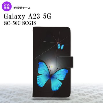 Galaxy A23 GalaxyA23 手帳型スマホケース カバー バタフライ 蝶 黒 2022年 10月発売 nk-004s-a23-dr214