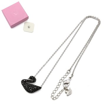 SWAROVSKI スワロフスキー ネックレス 5347329 Swan アクセサリー ブラック シルバー