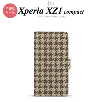 【手帳型 スマホ カバー ケース】【SO02K】【エクスペリア XZ1】手帳型 ケース SO-02K スマホ カバー Xperia XZ1 Compact エクスペリア 千鳥柄(大) 茶 nk-004s-so02k-dr925【メール便送料無料】