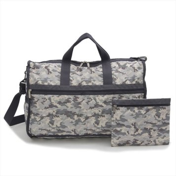 レスポートサック LeSportsac ボストンバッグ 斜めがけバッグ 7185 E122 LARGE WEEKENDER ラージウィークエンダー CAMO CONCERT カモフラ柄グレー系マルチ