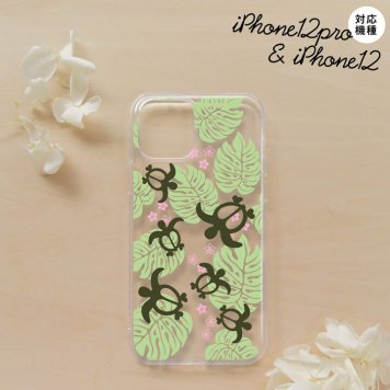 iPhone12/iPhone12pro iPhone12 / iPhone12pro スマホケース ソフトケース ホヌ 小 クリア 緑 メンズ レディース nk-i12-tp1462