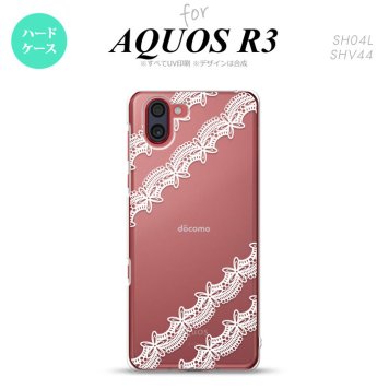 SH-04L SHV44 R3 AQUOS R3 スマホケース カバー レース 帯 A 白 nk-r3-1098