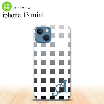 iPhone13mini iPhone13 mini ケース ハードケース スクエア ドット 黒 +アルファベット  nk-i13m-1365i