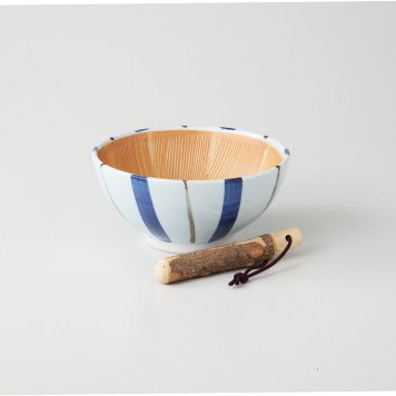 十草すり鉢 すり鉢：磁器、すり棒：木 瀬戸焼 やきものの里から、暮らしを贈ります。　ギフト 食器 セット テーブルウェア
