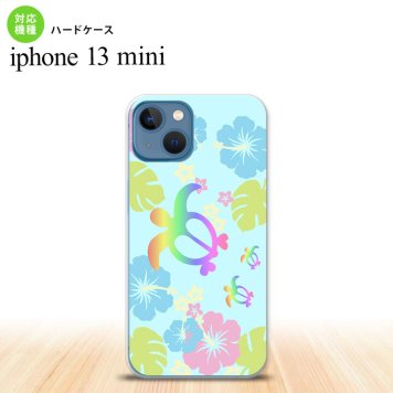 iPhone13mini iPhone13 mini ケース ハードケース ホヌ ハイビスカス 水色  nk-i13m-684