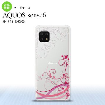 SH-54B SHG05 AQUOS sense6 スマホケース ハードケース 草 ボタニカル ピンク メンズ レディース nk-sens6-1626