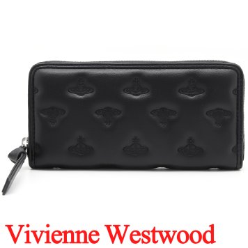 ヴィヴィアンウエストウッド 長財布 レディース メンズ 男女兼用 ラウンドファスナー長財布 Vivienne Westwood ヴィヴィアン マルチオーブ型押し ブラック VW4289 (5106005QW-S002K-N201) 【2026年秋冬モデル】 【ラッピング無料 誕生日 お祝い プレゼント ギフト 贈り物】