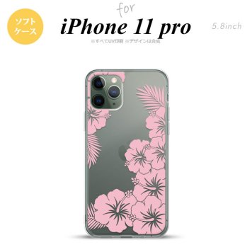 iPhone11Pro iPhone11 Pro スマホケース ソフトケース ハイビスカス F クリア ピンク メンズ レディース nk-i11p-tp1059