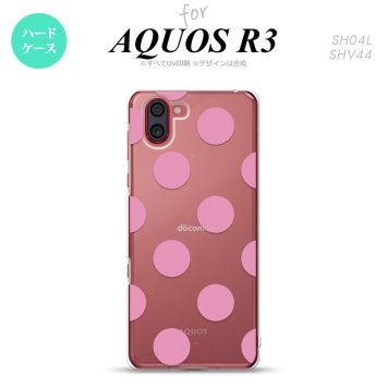 SH-04L SHV44 R3 AQUOS R3 スマホケース カバー ドット 水玉 A ピンク nk-r3-004