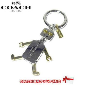 コーチ アウトレット COACH キーホルダー F65429 メタル ロボット キーリング SV/GD(シルバー×ゴールド)【キーホルダー・ストラップ】【メール便対応】 【RCP】【楽天カード分割】