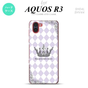 SH-04L SHV44 R3 AQUOS R3 スマホケース カバー 王冠 紫 nk-r3-1455