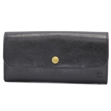 ベリーズヨーク　BELLIES YORK　長財布　BYHL9832BK　ブラック　ベジタブルタンニン　イタリアンレザー　牛革　”エイジングを楽しむ革小物”　長札入れ　ロングウォレットレザー　牛革　”エイジングを楽しむ革小物”ジングを楽しむ革小物」　ホック開閉　二つ折り財布