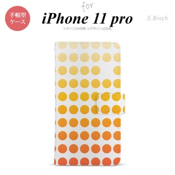iPhone11Pro iPhone11 Pro 手帳型スマホケース カバー 水玉 オレンジ  nk-004s-i11p-dr1372