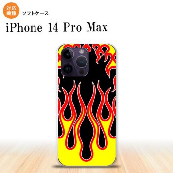 iPhone14 ProMax iPhone14 Pro Max スマホケース 背面ケースソフトケース ファイヤー 炎 黒 黄 2022年 9月発売 nk-i14pm-tp1301