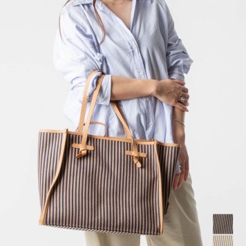 ジャンニ・キアリーニ GIANNI CHIARINI MARCELLA M BS 6850/24PE CAB レディース バック トートバッグ - マルチェッラ ストライプ ポーチ付き 肩掛け トート プレゼント シンプル 誕生日 オシャレ ギフト ミニバッグ 鞄ブランド トート