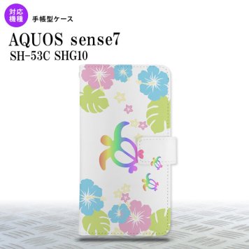 sense7 sense7 手帳型スマホケース カバー ホヌ ハイビスカス クリア 2022年 11月発売 nk-004s-sens7-dr686