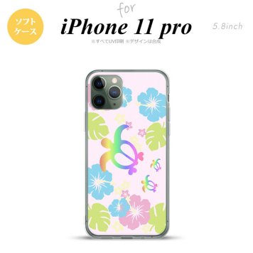 iPhone11Pro iPhone11 Pro スマホケース ソフトケース ホヌ ハイビスカス ピンク メンズ レディース nk-i11p-tp681