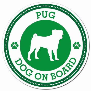 PUG パグ グリーン 肉球 カーサイン 車 マグネットステッカー 犬 マグネット 強力 直径13cm 丸型 おしゃれ かわいい ドラレコステッカー 安全対策 危険運転 煽り運転 アニマル 動物 犬種別 屋外 防水 屋内 肉球マーク