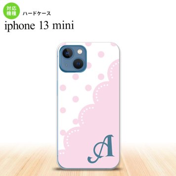 iPhone13mini iPhone13 mini ケース ハードケース ドット レース A ピンク +アルファベット  nk-i13m-346i