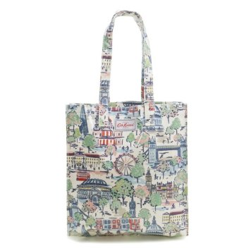 キャスキッドソン Cath Kidston トートバッグ 840675 105007815739102 BOOKBAG ブックバッグ ショルダートート DARK CREAM/LONDON VIEW ホワイト系マルチカラー
