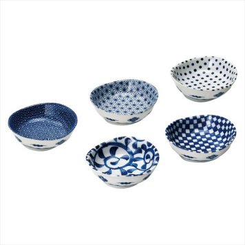 0 藍染 楕円小付5柄揃　 YN-3003BW  内祝 内祝い お祝 御祝 記念品 出産内祝い プレゼント 快気祝い 粗供養 引出物
