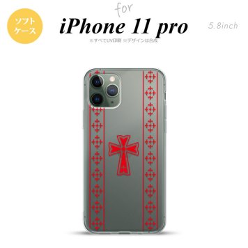 iPhone11Pro iPhone11 Pro スマホケース ソフトケース ゴシック クリア 赤 メンズ レディース nk-i11p-tp1007