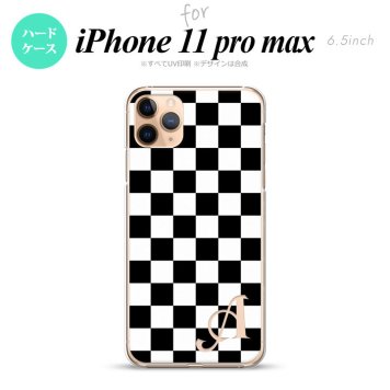 iPhone11ProMax iPhone11pro max スマホケース ハードケース スクエア 黒 白 +アルファベット メンズ レディース nk-i11pm-131i
