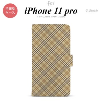 iPhone11Pro iPhone11 Pro 手帳型スマホケース カバー バイアスチェック ベージュ  nk-004s-i11p-dr443